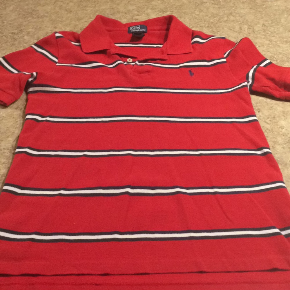 Red, white and blue Polo